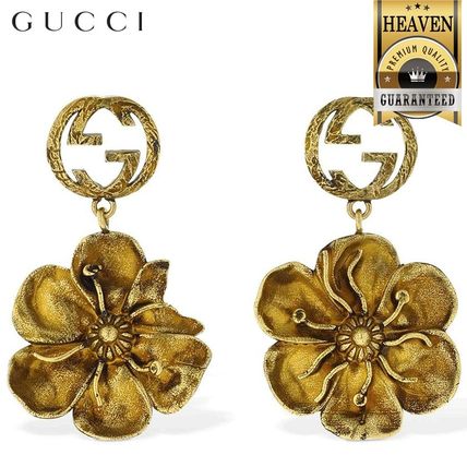 GUCCI 2020 SS Metal Earrings With Floral Detail 603533 I4600 0721 