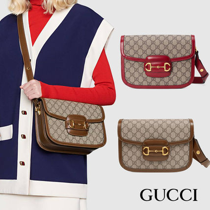 GUCCI GG Supreme Casual Style Unisex Street Style Leather Party Style 
