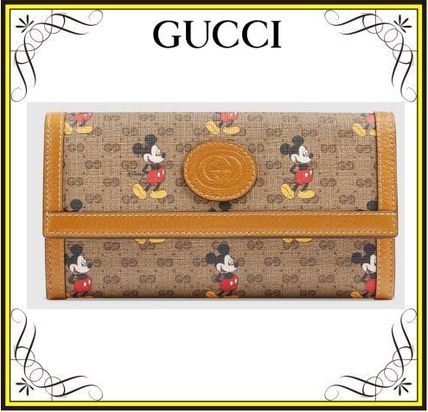 GUCCI 2020 SS Monogram Leather Logo Long Wallets