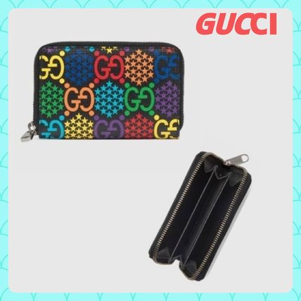 GUCCI GG Supreme 2020 SS Unisex Street Style Plain Leather Long Wallet Logo 