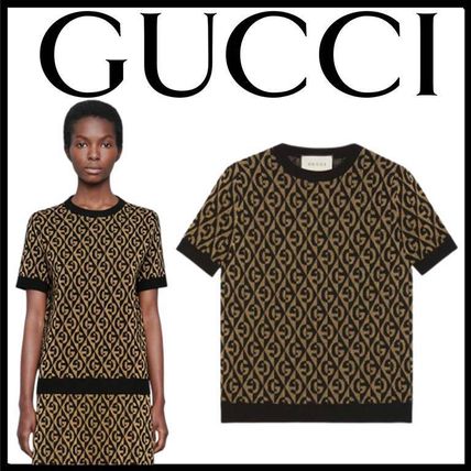 GUCCI 2019 20AW Crew Neck Casual Style Wool Medium Short Sleeves