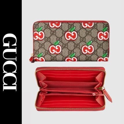 GUCCI GG Supreme Monogram Canvas Long Wallet Logo Long Wallets 