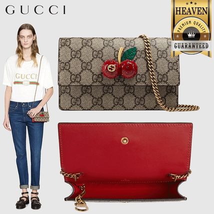 GUCCI GG Supreme 2020 SS Gg Supreme Mini Bag With Cherries 481291 K9GXT 8694 