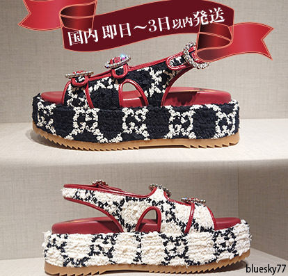 GUCCI Platform Leather Party Style Elegant Style 577049 