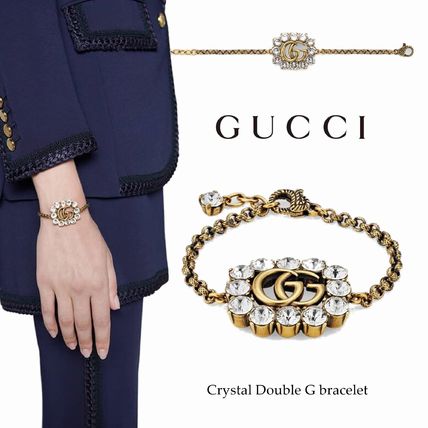 GUCCI 2020 SS Crystal Double G Bracelet 605881 J1D50 8066 