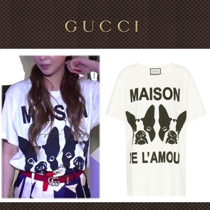 GUCCI Crew Neck Street Style Cotton Medium Short Sleeves Oversized 