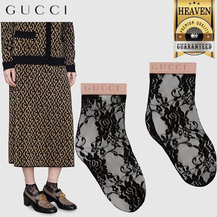 GUCCI 2020 SS Floral Lace Ankle Socks 592950 3G407 1000 