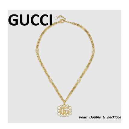GUCCI Pearl Double G Necklace 629558 I4620 8078 