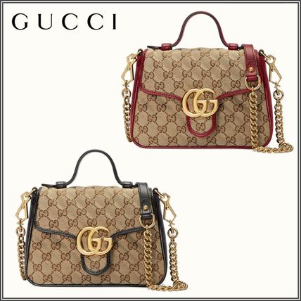 GUCCI GG Marmont Monogram 2WAY Chain Leather Crossbody Logo Handbags