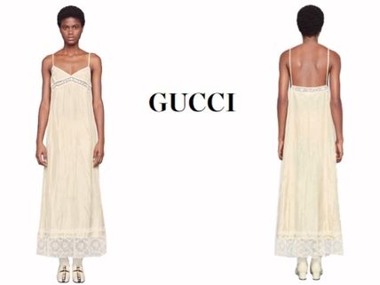 GUCCI 2018 19AW GUCCI 18 19AW PLAIN LONG DRESSES #513075 