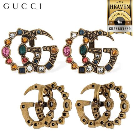 GUCCI 2020 SS Crystal Double G Earrings 605785 I7486 8512 