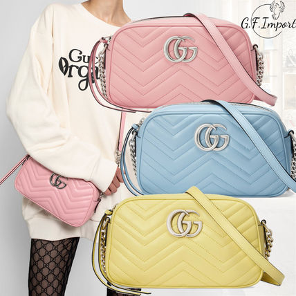 GUCCI GG Marmont 2020 21AW Calfskin Crossbody Logo Shoulder Bags 