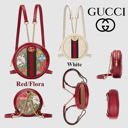 GUCCI Ophidia 2020 Cruise Stripes Flower Patterns Casual Style Canvas 2WAY Chain 