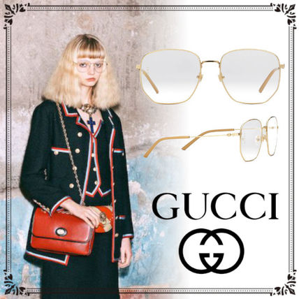 GUCCI 2019 20AW Unisex Street Style Square Eyeglasses 