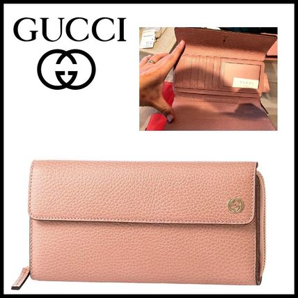 GUCCI Leather Logo Long Wallets 449397cao0g 