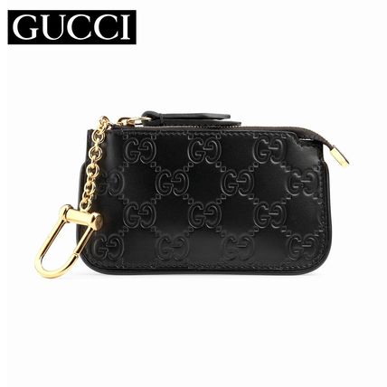 GUCCI Leather Logo KeychainsBag Charms 