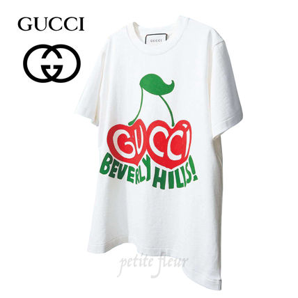 GUCCI 2020 SS Crew Neck Short Cotton Short Sleeves Logo Cropped 