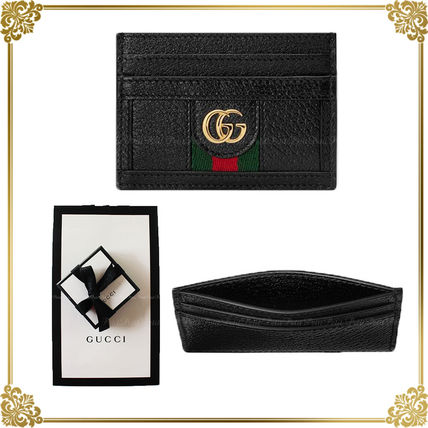 GUCCI Ophidia Unisex Leather Card Holders 