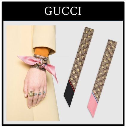 GUCCI 2018 19AW Gg Bees Silk Neck Bow 499226 3G001 5869 499226 3G001 1074 