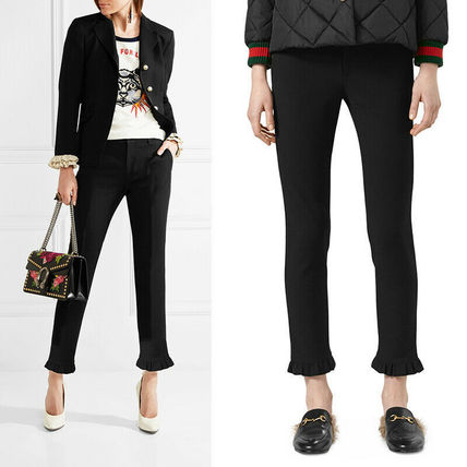 GUCCI Casual Style Cotton Long Office Style Elegant Style Bridal 428391 