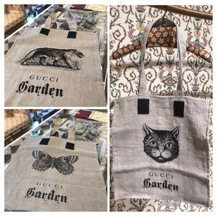 GUCCI 2020 SS Casual Style A4 Other Animal Patterns Logo Totes 