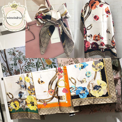 GUCCI Flower Patterns Silk Elegant Style 