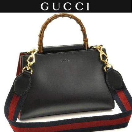 GUCCI Nymphaea Casual Style 2WAY Plain Leather Elegant Style Formal Style 