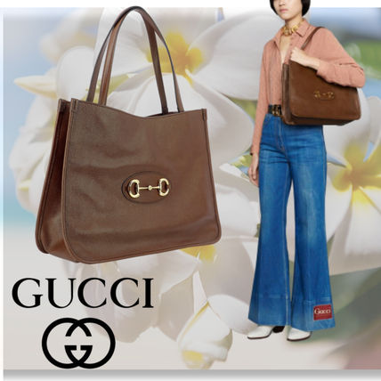 GUCCI 1955 Horsebit 2020 SS Casual Style Blended Fabrics A4 Plain Leather