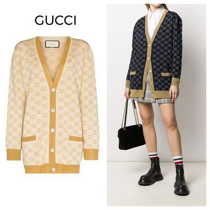 GUCCI Casual Style Wool Street Style Long Sleeves Medium Cardigans 