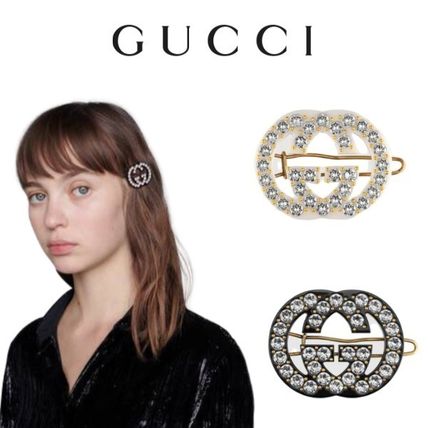 GUCCI 2020 21AW Crystal Interlocking G Hair Slide 627917 I12GO 8516 627917 I12GO 8520 