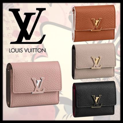 Louis Vuitton CAPUCINES 2020 21AW Plain Leather Folding Wallet Small Wallet