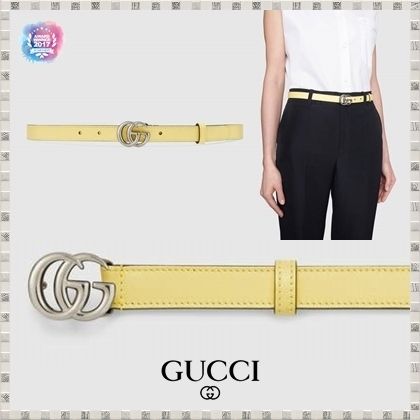 GUCCI 2020 21AW Thin Belt With Double G Buckle 409417AP00P7412 