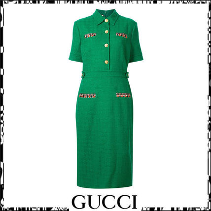 GUCCI 2020 SS Casual Style Tight Wool Medium Short Sleeves Party Style 597328ZADDL 