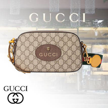 GUCCI GG Supreme 2020 SS Leather Crossbody Logo Shoulder Bags 