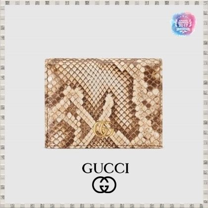 GUCCI GG Marmont 2020 SS Gg Marmont Python Card Case Wallet 456126LZLIG8169 