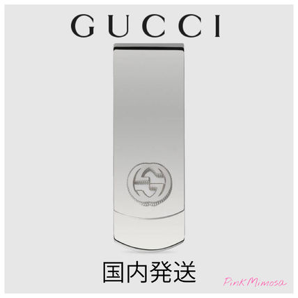 GUCCI 2019 20AW Money Clip In Silver With Interlocking?G 499062 J8400 8106 