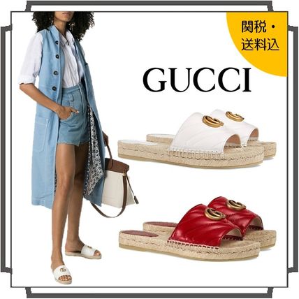 GUCCI 2020 SS Leather Espadrille Sandal 573028 BKO00 