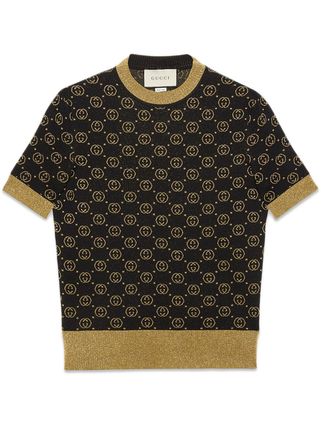 GUCCI Crew Neck Casual Style Wool Street Style Bi color Medium 