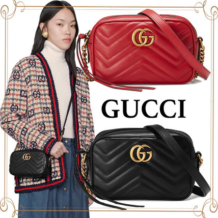 GUCCI GG Marmont 2020 21AW Casual Style Chain Plain Leather