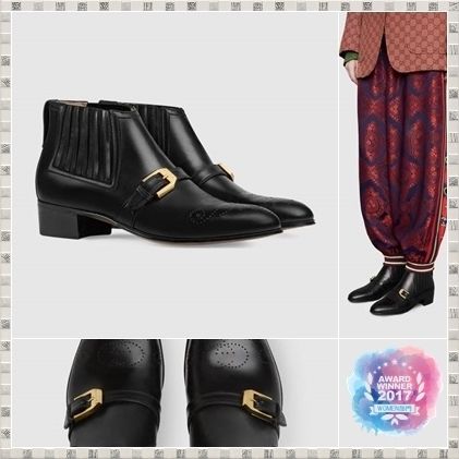 GUCCI 2019 SS WomenS Leather Ankle Boot With G Brogue 57299206F001000 