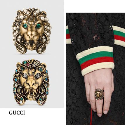 GUCCI Lion Head Ring With Multicolor Crystals 404840 I4769 8522 404840 J1D51 8091 