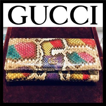 GUCCI Unisex Chain Leather Python Chain Wallet Wallet Chain 