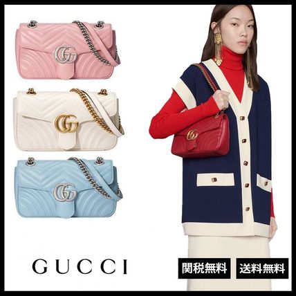 GUCCI GG Marmont 2020 21AW Casual Style Calfskin Leather Elegant Style Crossbody 