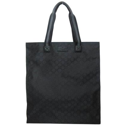 GUCCI Monogram Nylon A4 Elegant Style Totes 