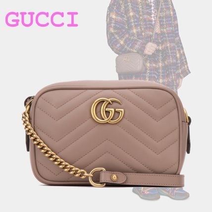 GUCCI GG Marmont Casual Style Street Style Elegant Style Logo Shoulder Bags 