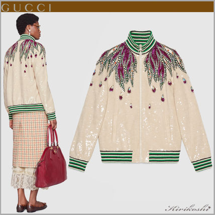 GUCCI 2018 19AW Short Plain Other Animal Patterns Leather With Jewels 