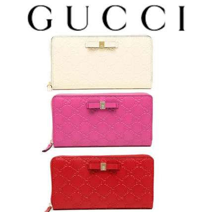 GUCCI Monogram Leather Long Wallet Long Wallets 