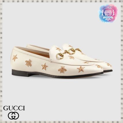 GUCCI Jordaan 2019 SS Gucci Jordaan Embroidered Leather Loafer 505281D3V009022 