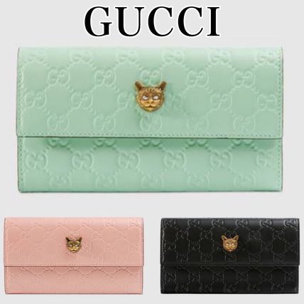 GUCCI Leather Long Wallet Logo Long Wallets 548055 0G6FT 