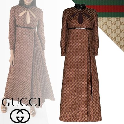 GUCCI 2020 SS Casual Style Flared Long Sleeves Cotton Long